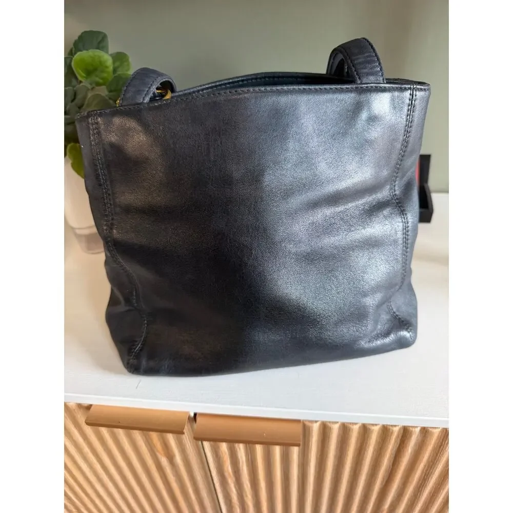 CHANEL | Vintage Karl Lagerfeld Era | CC Logo Lambskin Tote | COA